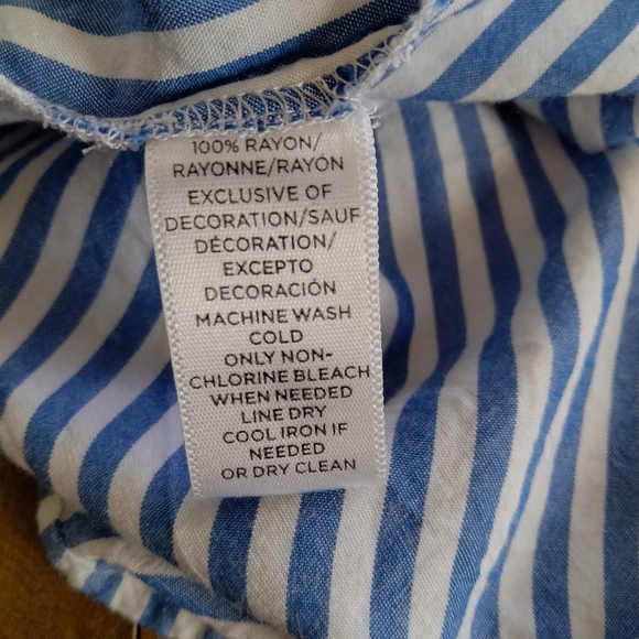 LOFT Blue & White Striped Blouse – XS Petite - Picture 6 of 6
